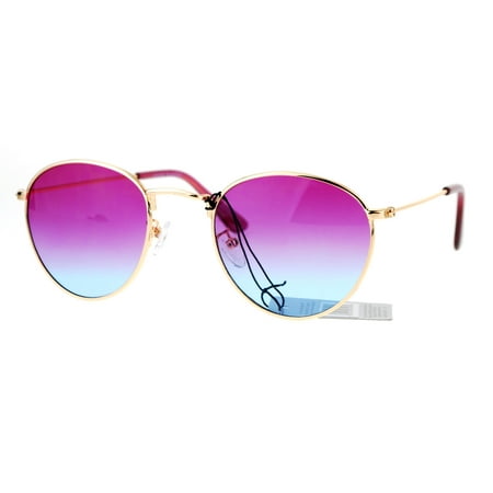 Womens 90s Gradient Oceanic Lens Boyfriend Style Celebrity Sunglasses Pink Blue