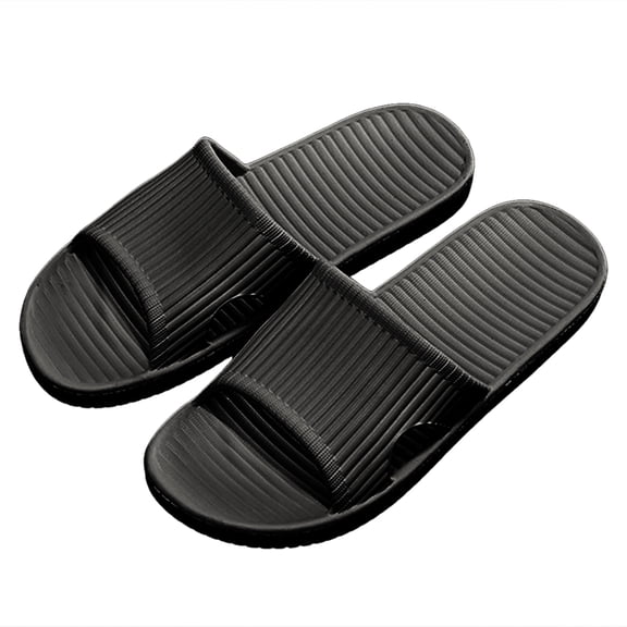 Shower Shoes for Women Soft Lightweight Quick Drying Nonslip House Slippers Slip on Beach Slides Sandals Black Size 10