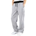 thumbnail image 4 of WhouRiu Girls Casual Pants Solid Color Drawstring Waist Loose Straight Leg Pants Kids Comfortable Versatile Everyday Trousers,15-16 Years, 4 of 5