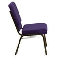 thumbnail image 6 of BizChair Padded Church Chair Set with Book Rack and Gold Vein Frame, Royal Purple (Set of 4), 6 of 10