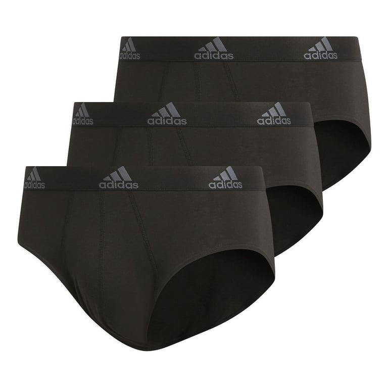 adidas Men's Stretch Cotton Brief Underwear (3-Pack), Black/Light