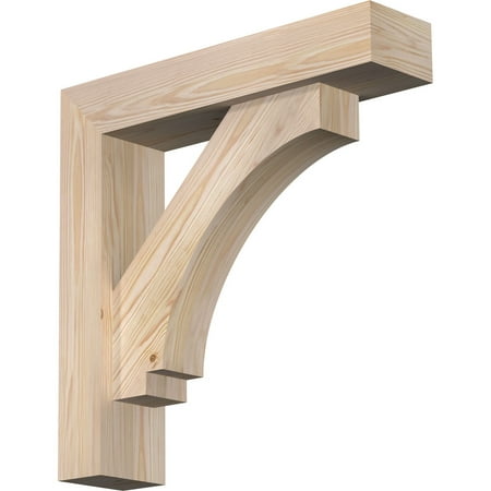 

Ekena Millwork 5 1/2 W x 24 D x 24 H Imperial Block Smooth Bracket w/ Offset Brace Douglas Fir