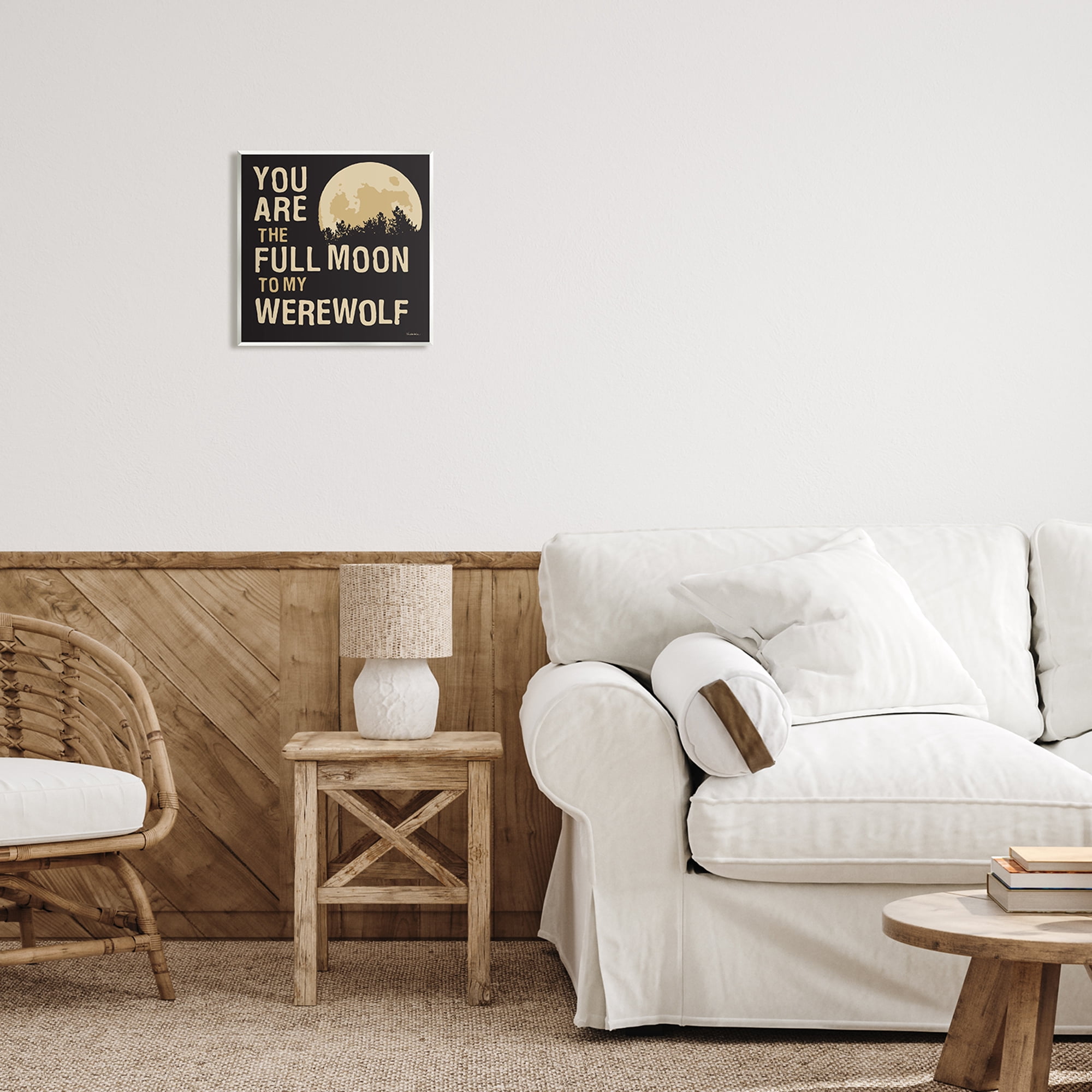 Stupell Industries Full Moon Werewolf Phrase Holiday Painting Unframed Art Print Wall Art, 12 x 12