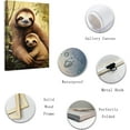 thumbnail image 2 of ZHONGYUTONG Sloth Wall Art Sloth Mother and Baby Picture Prints Jungle Animal Painting for Kids Room Nursery Decor Framed (28.00" x 42.00"), 2 of 6