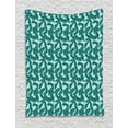 thumbnail image 1 of Hawaii Tapestry, Abstract Palm Leaves Pattern Exotic Caribbean Environment Simple Foliage, Wall Hanging for Bedroom Living Room Dorm Decor, 60W X 80L Inches, Almond Green and Teal, by Ambesonne, 1 of 2