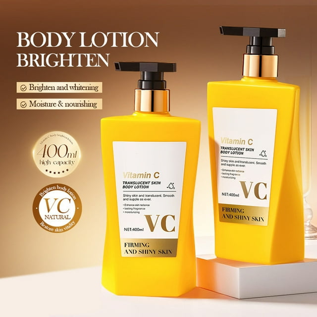 Fiudx Loción con Vitamina C, Crema Corporal Radiante, Hidratante y Luminosa, Fórmula Ligera y No Grasa, Cuidado Diario para Todo Tipo de Pie, Apto para Todo El Cuerpo, Suave para Pieles Sensibles, En