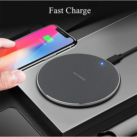 Qi Wireless Charger, FREEDOMTECH Ultra-Slim Qi Charging Pad for iPhone 8 / 8plus, iPhone X, Samsung Galaxy S7 / S6 / Edge / S9 Plus, Note 5 8, Nexus and all Qi-Enabled Devices