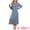 Blue, variant on DARING DIVA Women's Long Sleeve Long Soft Button Down Nightshirt XS Blue