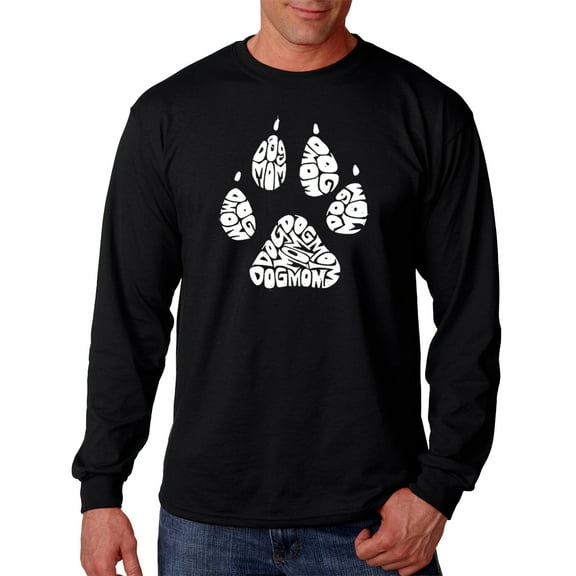 LA Pop Art Men's Word Art Long Sleeve T-shirt - Dog Mom