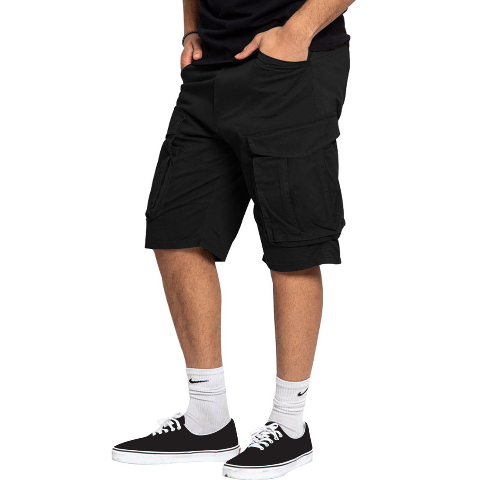 Men's Zip Off Cotton Convertible Pants Durable Cargo Shorts Trousers