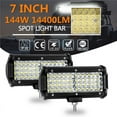 thumbnail image 2 of RV Tiras de luz LED duales de 7 pulgadas 6000K 144W 5760LM 10-30V 4 filas Lente 8D Foco todoterreno con chip LED, faros delanteros, luces de trabajo, luces antiniebla, adecuado para automóviles, camio, 2 of 5