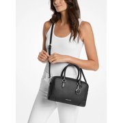 Michael Kors Thompson Medium Pebbled Leather Satchel - Black