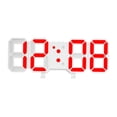 thumbnail image 3 of Reloj de pared digital 3D con alarma LED y pantalla grande. Rojo, 3 of 9