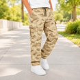 thumbnail image 2 of Curuila Kids Boys Cargo Pants Elastic Waist Camouflage Print Straight Leg Pants For Boys Everyday Wear Casual Soft Joggers Trousers Size 5-6 Years, 2 of 5