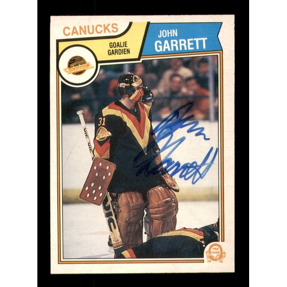 John Garrett Autographed 1983-84 O-Pee-Chee Card #349 Vancouver Canucks SKU #252011