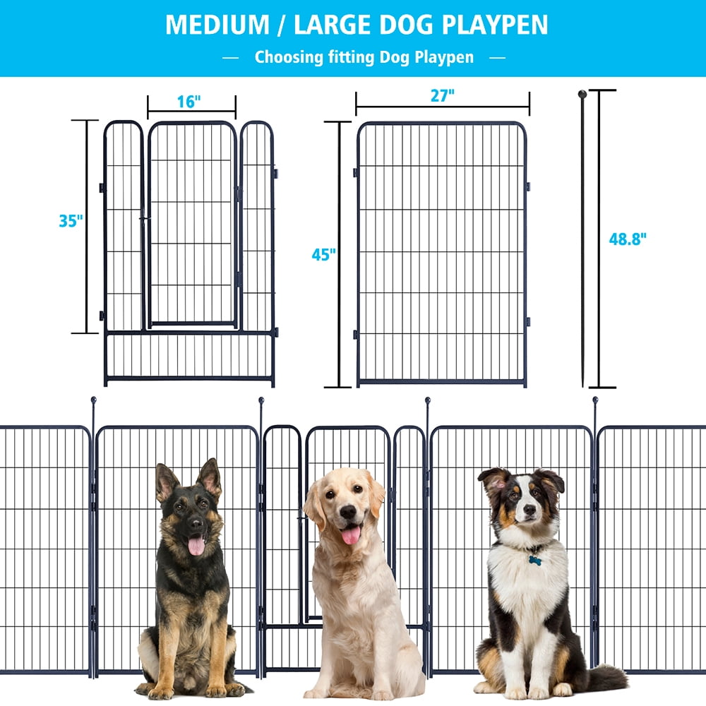 GDKASRNY Dog Playpen 8 Panels 45" Height Portable Dog Fence Pet Pen Indoor Outdoor for Yard/Rv Camping