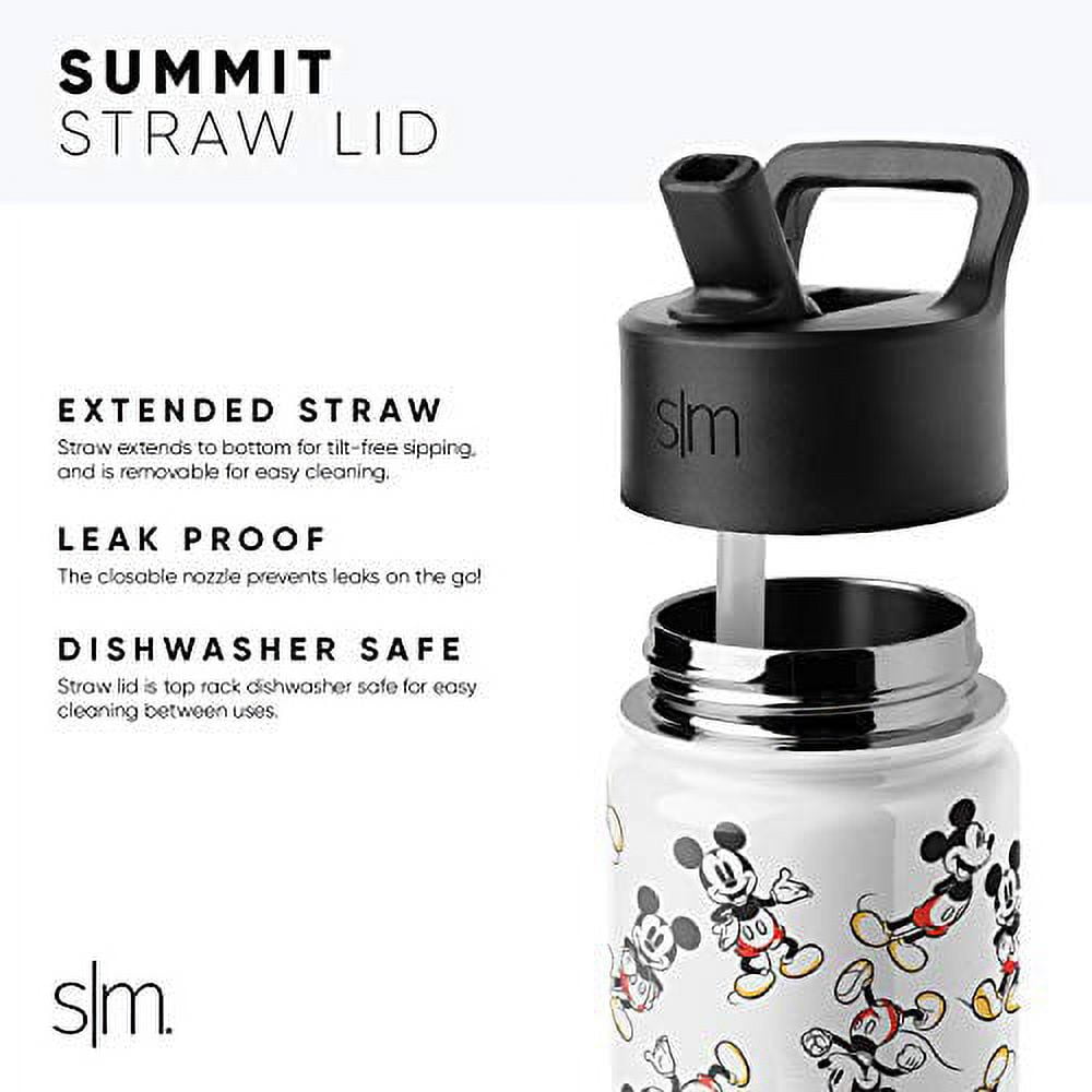 Simple Modern 14 oz. Disney Summit Kids Water Bottle Thermos with Straw Lid  - Dishwasher Safe Vacuum Insulated Double Wall Tumbler Travel Cup 18/8 Stainless  Steel - Mickey: Floral on Cream 