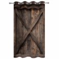 thumbnail image 2 of Outdoor Curtains for Patio Waterproof, Vintage Brown Windproof Pravicy Outside Porch Blackout Curtain, Retro Country Wooden Farmhouse Sun Blocking Grommets Curtains for Cabana Gazebo 54"x108", 2 of 9