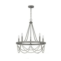 Lony 26 Inch Chandelier with White Beaded Candelabra Design, Metal