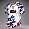 thumbnail image 2 of 2026 Soccer Jerseys Shirts for Men Country Team Short Sleeve Crewneck Fan International Football Shirt Retro Streetwear 4th of July Tops, Dark Blue XXL, 2 of 4
