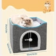 thumbnail image 3 of Large Cat Bed with Ball Hanging and Scratch Pad Foldable Cat Beds,A, 3 of 5