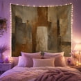 thumbnail image 2 of Sienna and Charcoal Blocks Around a Cream Center, Peaceful Abstract for Art Lovers, Earth Tone Wall Art, Housewarming Gift, Tapestry Wall Hanging for Bedroom and Living Room, 2 of 7