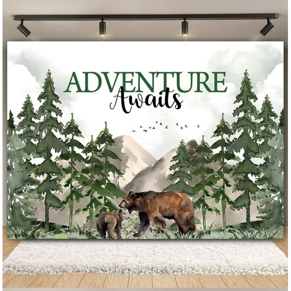 Camping Baby Shower Backdrop Safari Jungle Wild One Forest Animals Bear Advture Tt Baby 1st Birthday Photography Background