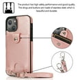 thumbnail image 6 of Crossbody Phone Case for iPhone 13 Mini(5.4") 2021, Allytech PU Leather Back Card Holder Detachable Lanyard Adjustable Strap Drop Protection Purse Slim Bag Case for iPhone 13 Mini 2021, Rosegold, 6 of 6