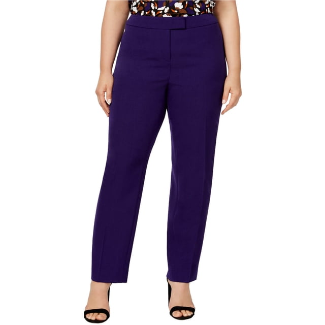 Anne Klein Pantalon Décontracté à Jambe Droite pour Femmes, Violet, 24W Régulier