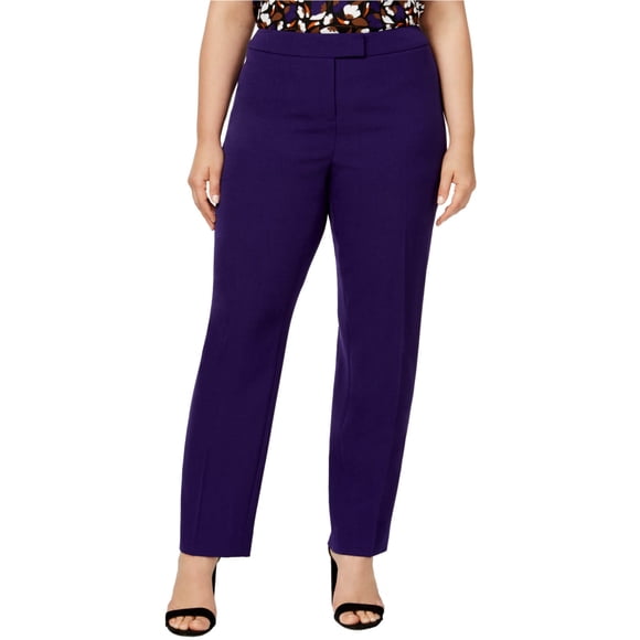 Anne Klein Pantalon Décontracté à Jambe Droite pour Femmes, Violet, 24W Régulier