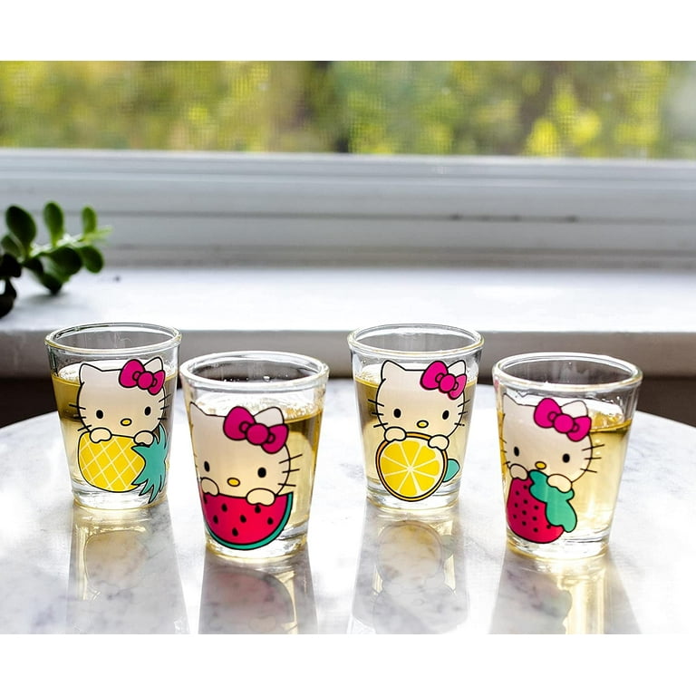 Silver Buffalo Sanrio Hello Kitty Mini Drinking Glassware Set, 1.5