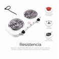 thumbnail image 3 of Parrilla eléctrica blanca con 2 quemadores de Acero Inoxidable 2000w, 3 of 5