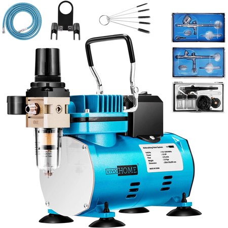 VIVOHOME 110-120V Professional Airbrushing Paint System with 1/5 HP Air Compressor and 3