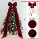 thumbnail image 4 of Adornos navideños, regalos de Navidad, lazo extragrande de terciopelo para árbol de Navidad, 118 x 28 pulgadas, lazo rojo con serpentinas largas, regalo extragrande para envolver regalos, para fiestas, 4 of 6