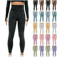 thumbnail image 5 of Women's High Waisted Yoga Pants Slim Fit Stretchy Workout Pants Butt Lifting Skinny Leggings Capris Pants Green,L, 5 of 5