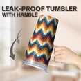 thumbnail image 5 of 20oz Geometric Texture Stainless Steel Travel Mug, Double Wall Insulated Tumbler with Handle Leak Proof Lid and Straw, 5 of 5