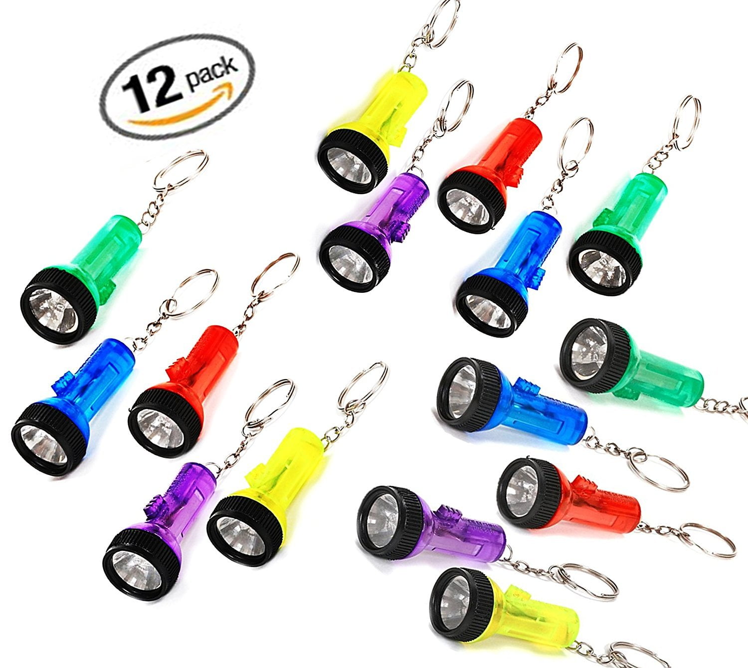 Play Kreative Kids Keychain Flashlights Pack of 12 Childrens Beam