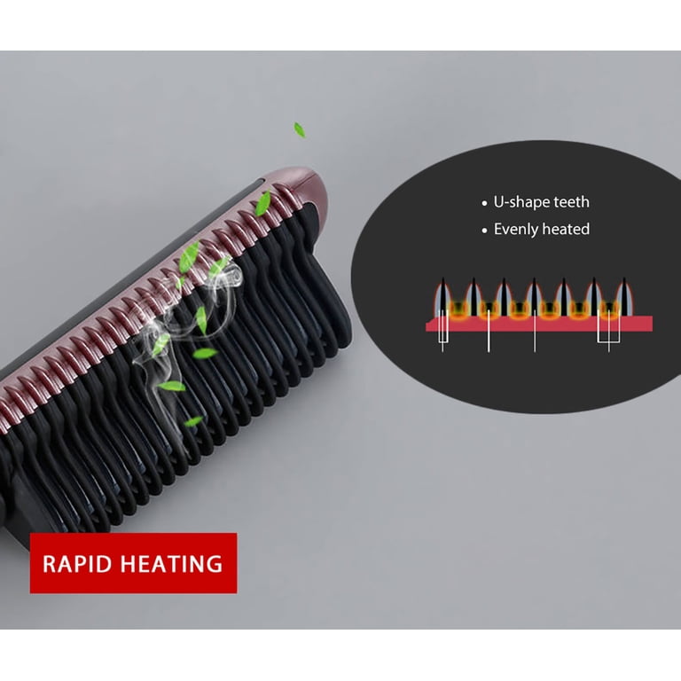 KSKIN Fast Heating Hair Straightener Brush - Anti Scald Ceramic