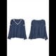 thumbnail image 3 of Suéteres Casuales de Larga con Cuello en V para Mujer, Suéteres Sueltos de Punto Grueso y Suave, Sudaderas, Tops. Azul Marino XXL, 3 of 9