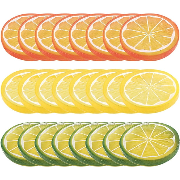 WORGEOUS 24 piezas Propiedades artificiales falsas de limón Mesa de comedor Modelo de fruta decorativa Foto de fotos