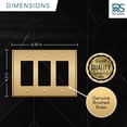 thumbnail image 5 of Rio Salto BRASS Signature Collection Metal Gold Triple Rocker Light Switch Wall Plate or Outlet Cover Decorator Receptacle Wallplate  Covers 3 Gang Brushed Brass Standard Size, 5 of 9
