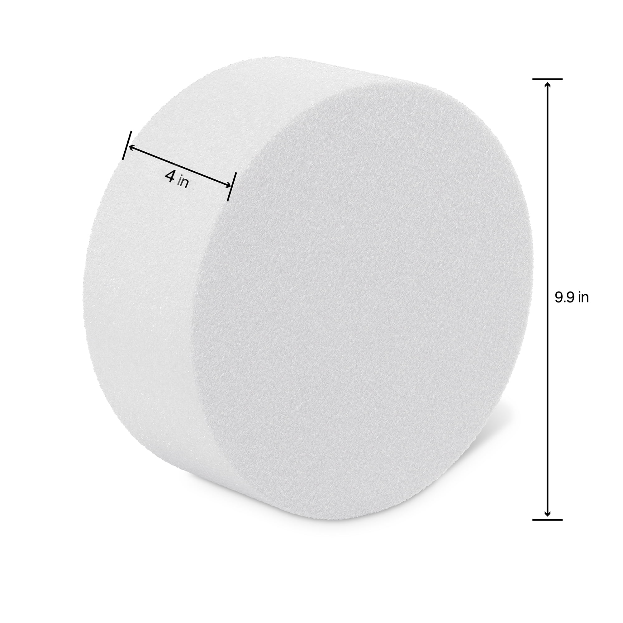 FloraCraft CraftFōM Round Cake Form White, 4" x 9.9", 12 Pack