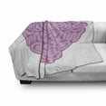 thumbnail image 3 of Romantic Soft Flannel Fleece Throw Blanket, Heart with Brain Spirals Love or Logic Theme Emotion Affection Design, Cozy Plush for Indoor and Outdoor Use, 50" x 60", Fuchsia and Pink, by Ambesonne, 3 of 6