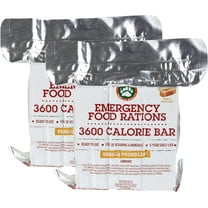 Grizzly Gear Emergency Food Rations- 3600 Calorie Vanilla Poundcake Bars (2 Pack) - 6 Day, 144 Hour Supply For Disaster, Hurricane, Flood Preparedness - Less Sugar, More Nutrients - 5 Year Shelf Life