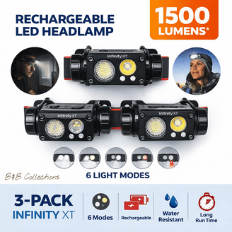 Infinity X1 700 L Dual Power LED Headlamps, 3 Pack - Walmart.com