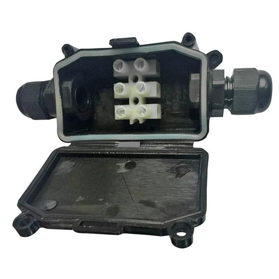 PRO ELEC - Waterproof Junction Box with Terminal Block, Black, IP65