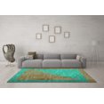 thumbnail image 3 of Ahgly Company Machine Washable Indoor Rectangle Abstract Turquoise Blue Contemporary Area Rugs, 4' x 6', 3 of 4