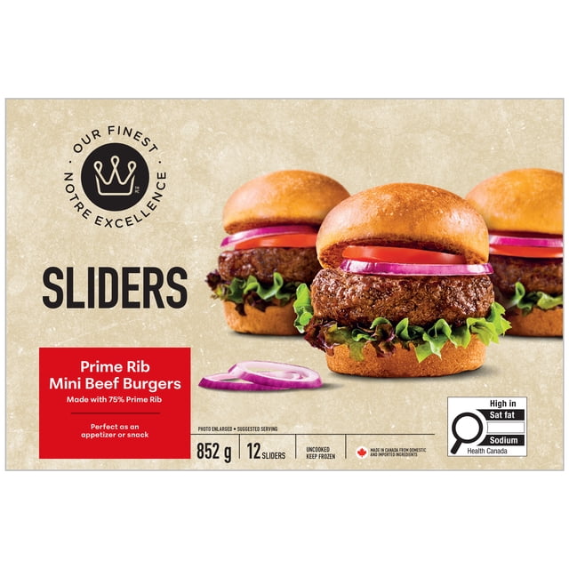 Mini burgers de côte de bœuf Notre Excellence 852 g (12 mini burgers)