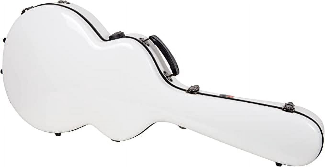 Crossrock Deluxe Fiberglass Case for 335 Style 6 Strings Semi-Hollow & Hollowbody Electric Guitars with TSA Lock-White