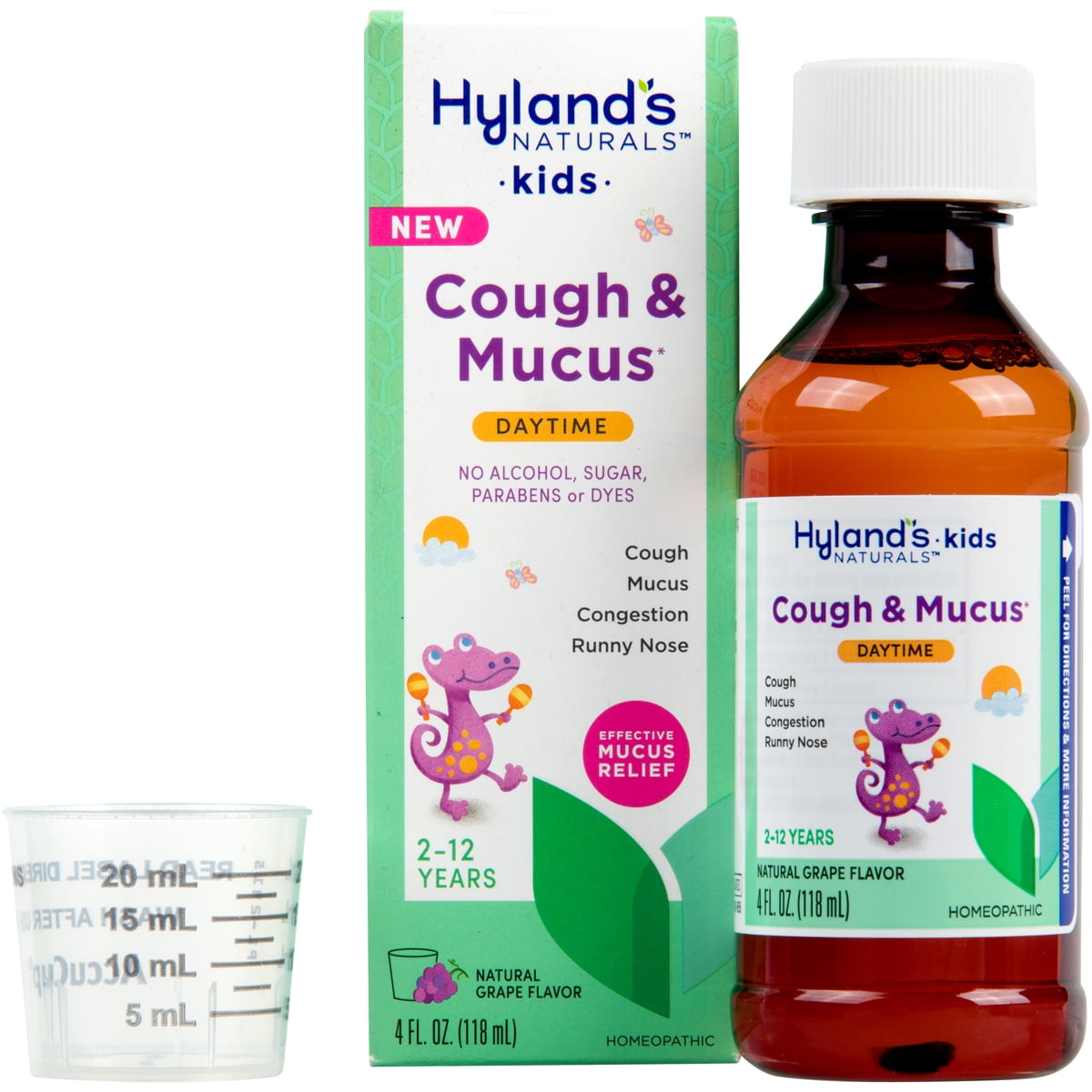 Hyland's Naturals Kids Cough & Mucus Daytime, Grape Liquid, 4oz